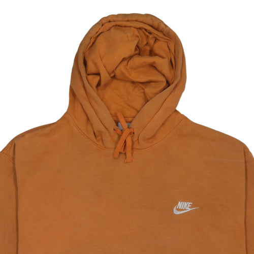 Nike Men’s Brown Pullover Hoodie L Fleece Logo Sweatshirt
