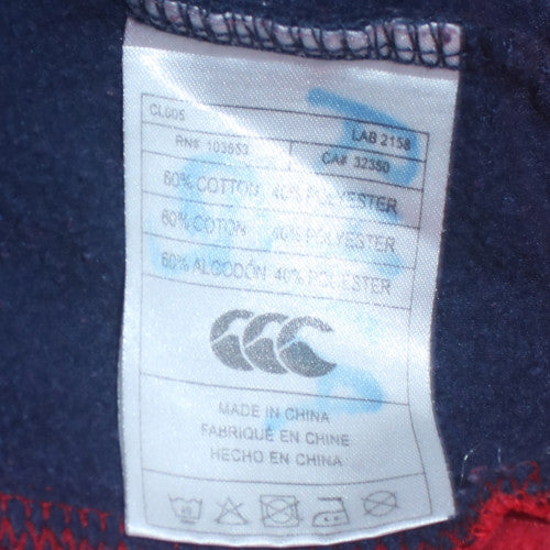 Canterbury Boys Red Pullover Hoodie 12 Years Cotton Blend Rugby Sweatshirt
