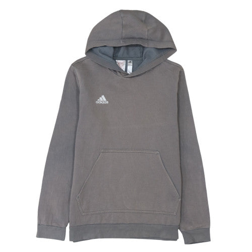 Adidas Boys Grey Pullover Hoodie 13-14 Years Classic Cotton Blend