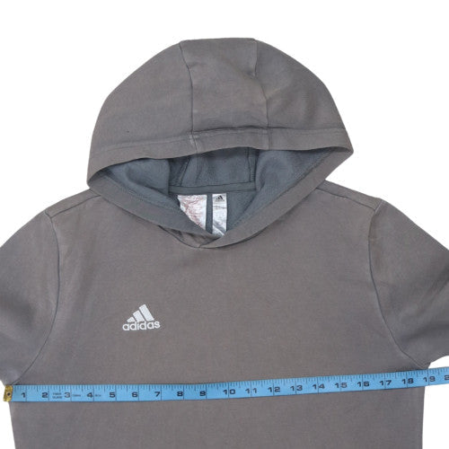 Adidas Boys Grey Pullover Hoodie 13-14 Years Classic Cotton Blend