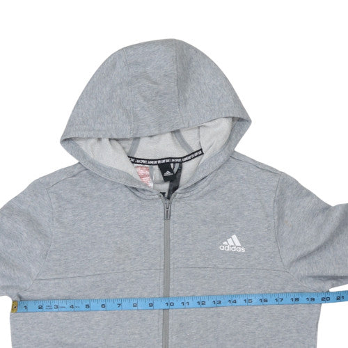 Adidas Men's Grey Full Zip Hoodie L Regular Fit Sportswear