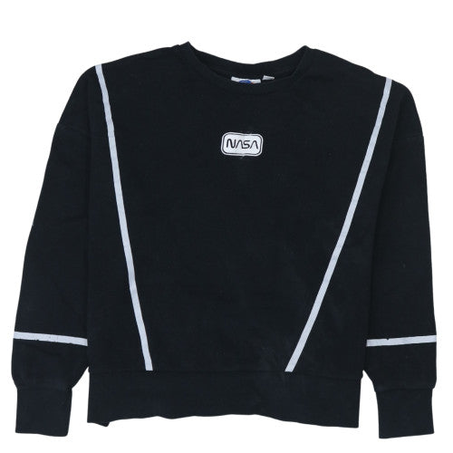 NASA Womens Black Crew Neck Pullover Sweatshirt Size 10/12