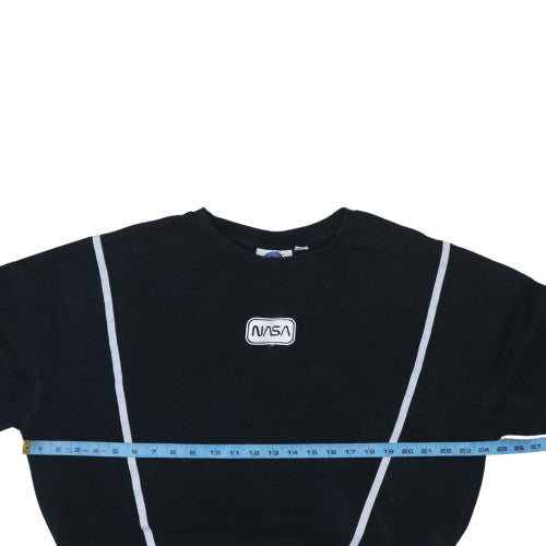 NASA Womens Black Crew Neck Pullover Sweatshirt Size 10/12