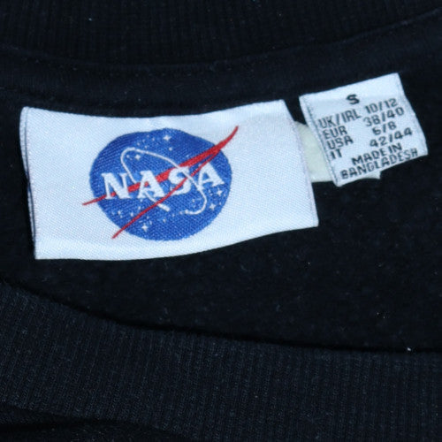 NASA Womens Black Crew Neck Pullover Sweatshirt Size 10/12