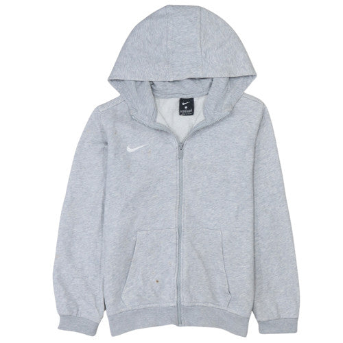 Nike Boys Grey Full Zip Hoodie Size 12-13 Years Fleece Sweatshirt