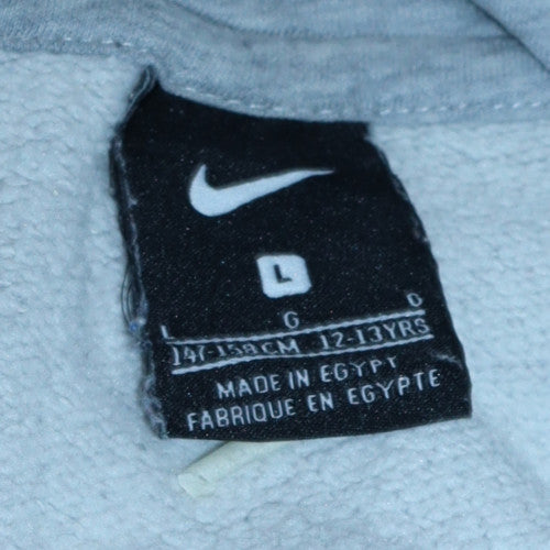 Nike Boys Grey Full Zip Hoodie Size 12-13 Years Fleece Sweatshirt