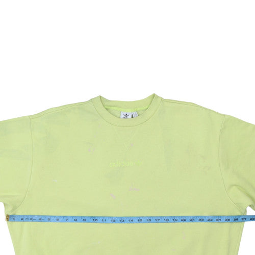 Adidas Women Lime Green Crew Neck Pullover Sweatshirt Size UK 6 XS