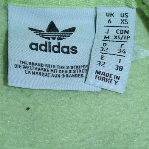 Adidas Women Lime Green Crew Neck Pullover Sweatshirt Size UK 6 XS