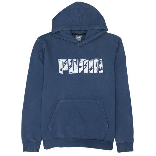 Puma Men's Blue Pullover Hoodie M Classic Logo Cotton Blend