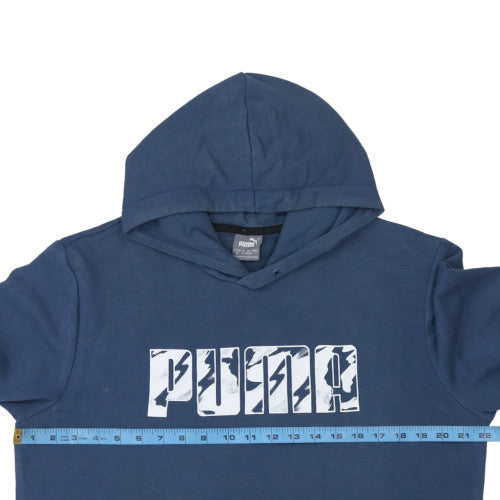 Puma Men's Blue Pullover Hoodie M Classic Logo Cotton Blend