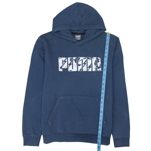 Puma Men's Blue Pullover Hoodie M Classic Logo Cotton Blend