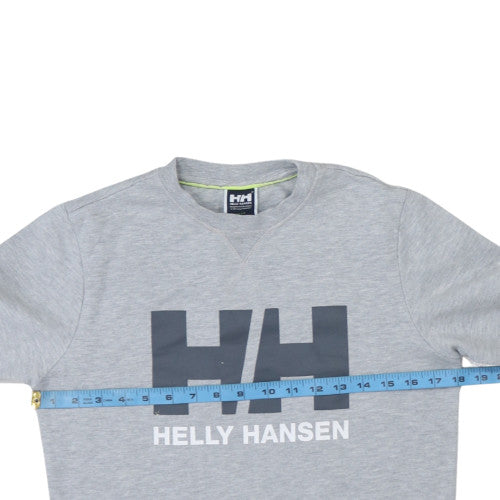Helly Hansen Men's Grey Graphic Crew Neck Pullover Sweatshirt Size S