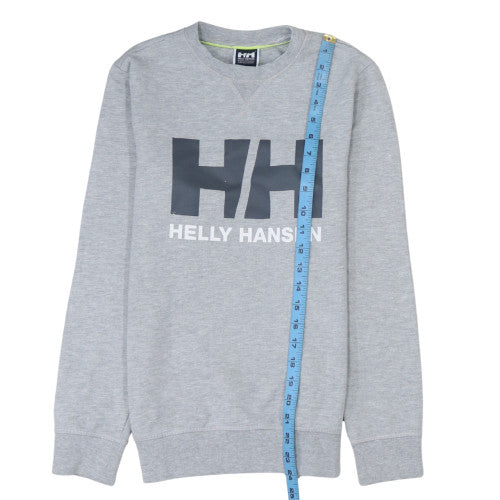 Helly Hansen Men's Grey Graphic Crew Neck Pullover Sweatshirt Size S