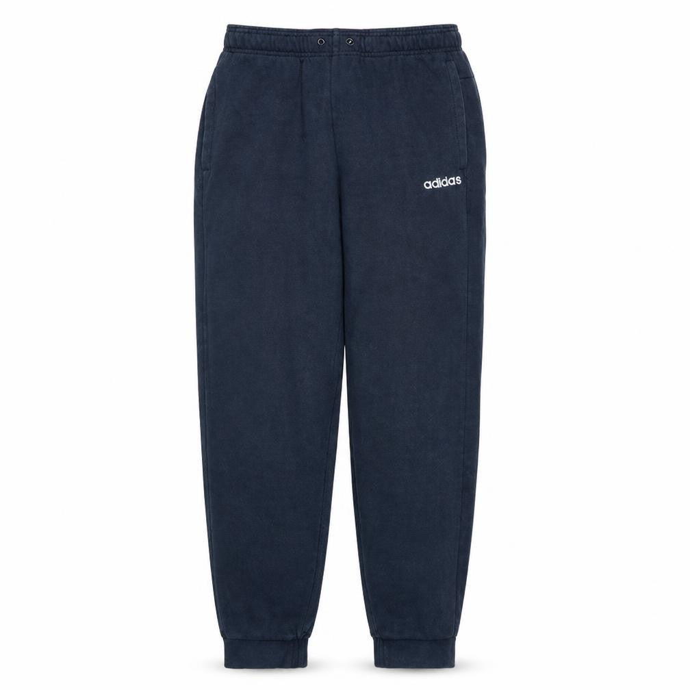 Front view of Adidas Men’s Blue Fleece Jogger Trousers, size M, Regular Fit