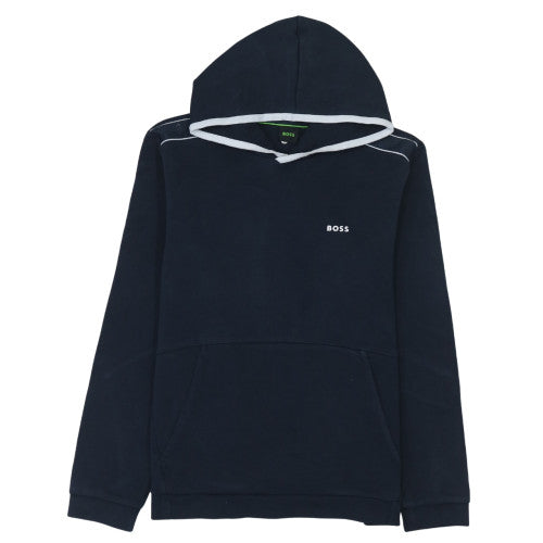 BOSS Men's Blue Pullover Hoodie M Regular Fit Logo Design