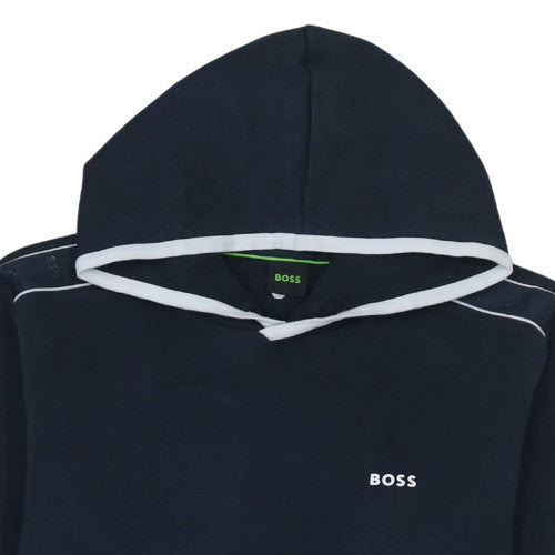 BOSS Men's Blue Pullover Hoodie M Regular Fit Logo Design