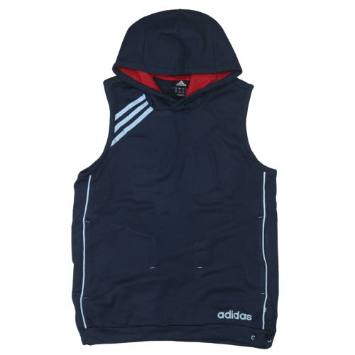 Adidas Men's Blue Sleeveless Hoodie Vest XS Lightweight Sportswear