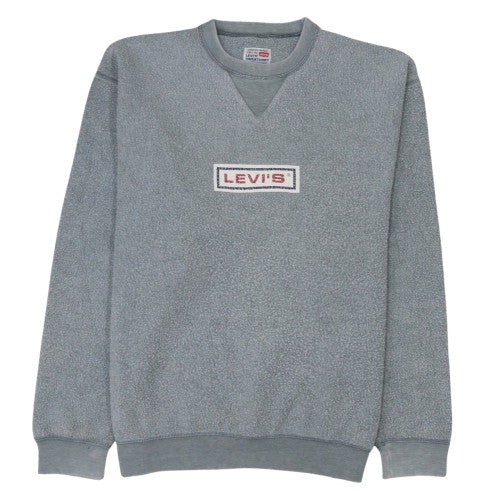 Levi's Men's Grey Logo Crew Neck Pullover Sweatshirt L