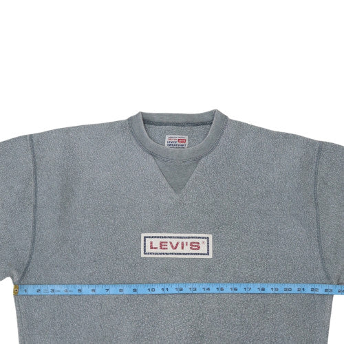Levi's Men's Grey Logo Crew Neck Pullover Sweatshirt L