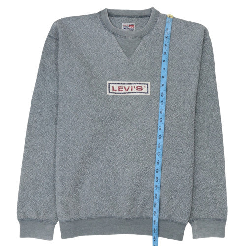 Levi's Men's Grey Logo Crew Neck Pullover Sweatshirt L