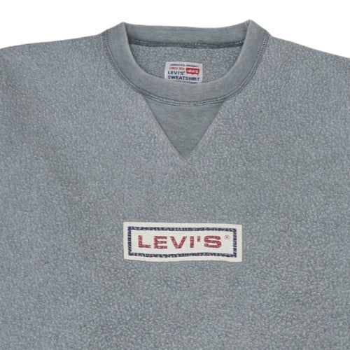 Levi's Men's Grey Logo Crew Neck Pullover Sweatshirt L