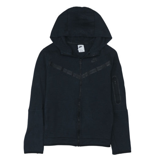 Nike Boys Black Full Zip Hooded Fleece Hoodie XL 158-170cm