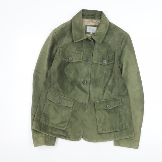 Marks and Spencer Women Green Suede Military Jacket Size 14
