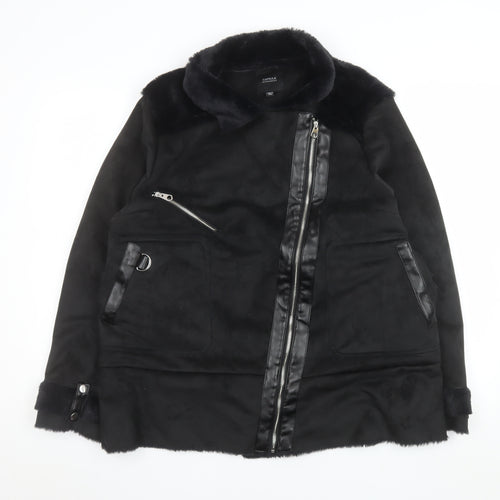Capsule Outerwear Women's Black Faux Suede Biker Jacket Size 18