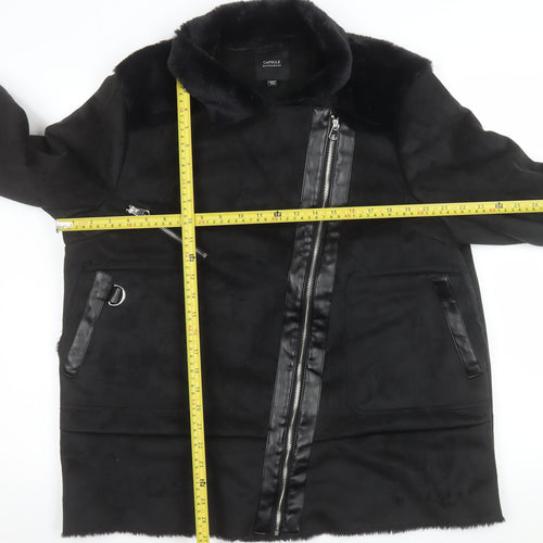 Capsule Outerwear Women's Black Faux Suede Biker Jacket Size 18