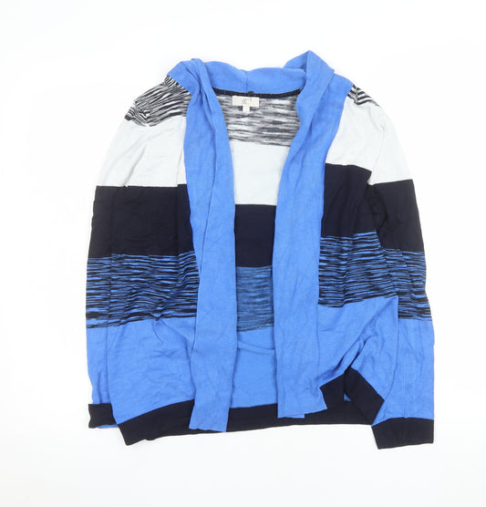 CC Women Blue Striped Open Front Cardigan Size S Lightweight Knit