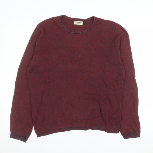 Jack & Jones Men’s Red Cotton Crew Neck Pullover Sweatshirt M