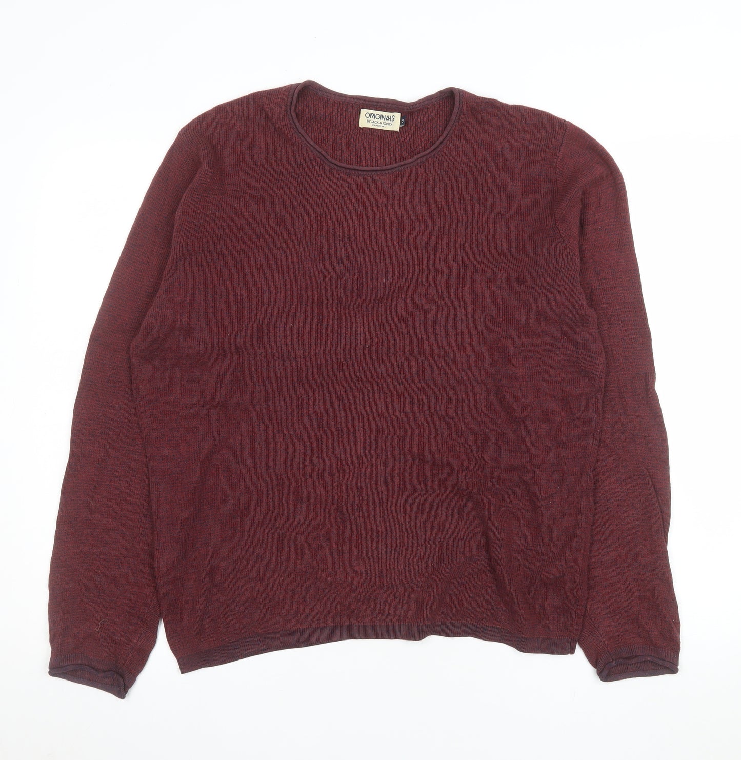 Jack & Jones Men’s Red Cotton Crew Neck Pullover Sweatshirt M