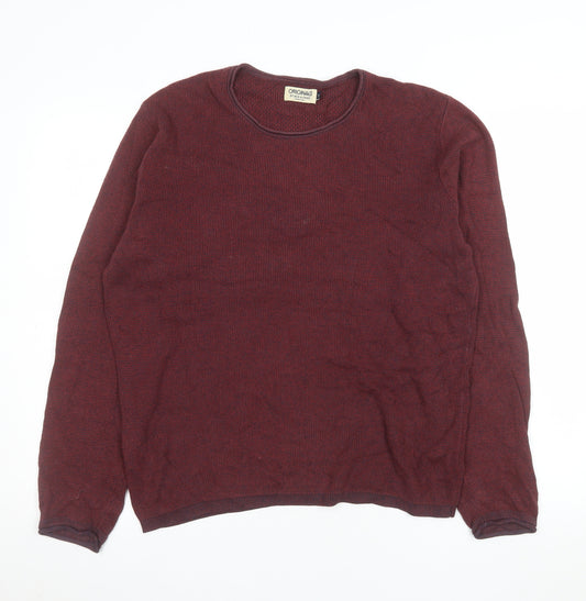 Jack & Jones Men’s Red Cotton Crew Neck Pullover Sweatshirt M