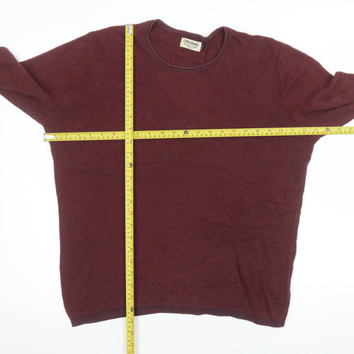 Jack & Jones Men’s Red Cotton Crew Neck Pullover Sweatshirt M
