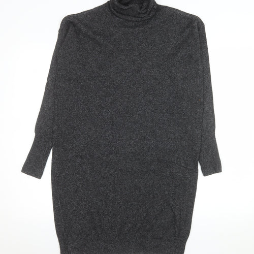 Vero Moda Women Grey Roll Neck Long Sleeve Jumper Dress XS