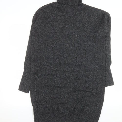 Vero Moda Women Grey Roll Neck Long Sleeve Jumper Dress XS