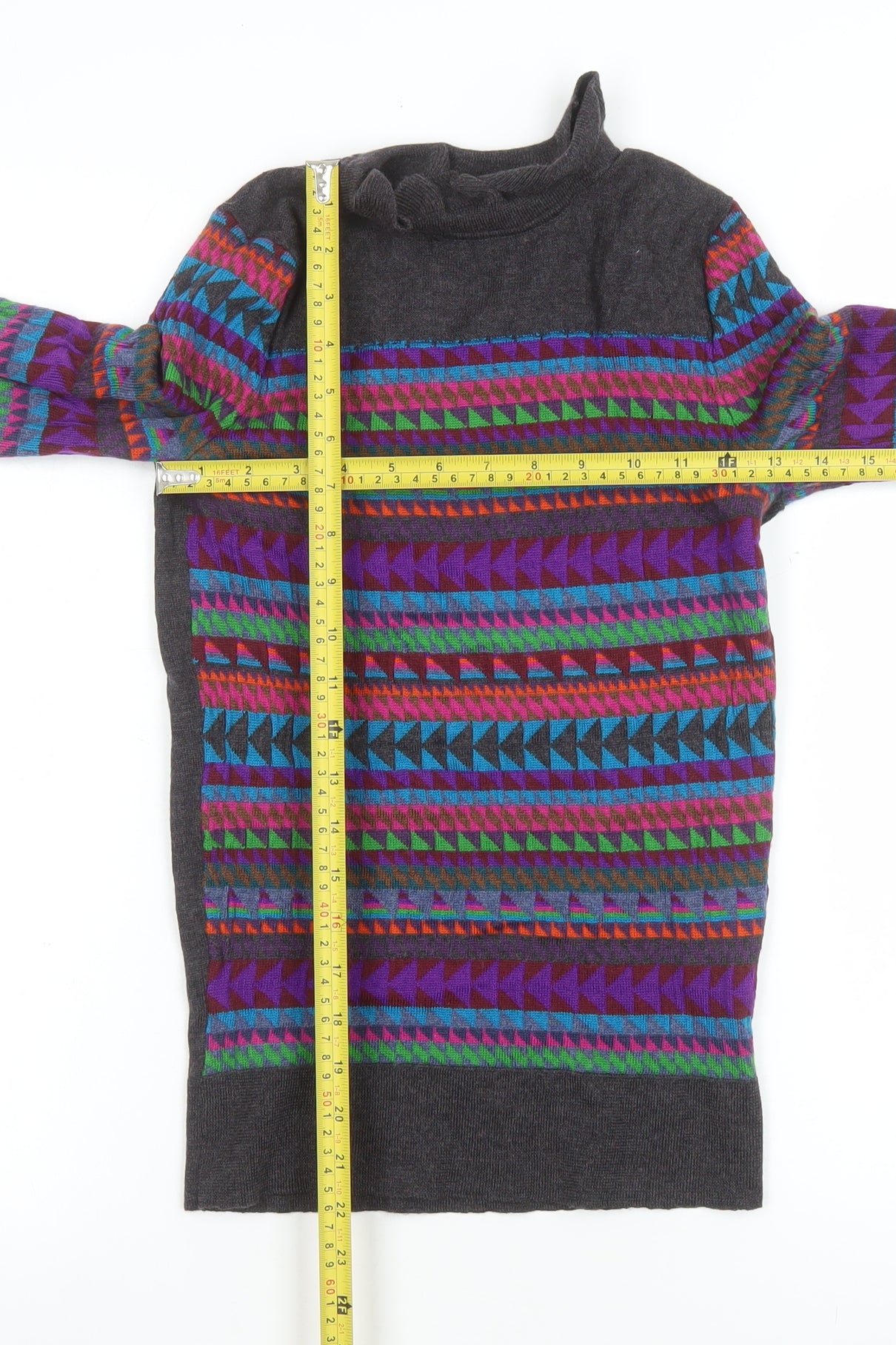 Marc by Marc Jacobs Women's Multicoloured Geometric Wool Blend Pullover Jumper XS