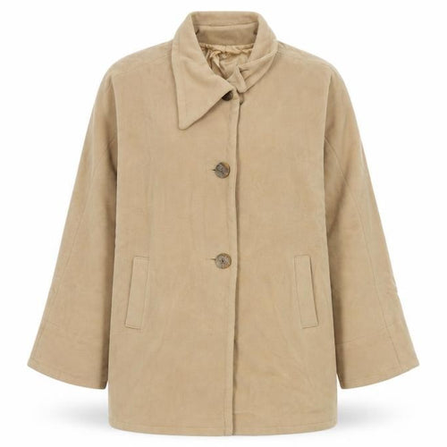 Wallis Women Beige Wool Cashmere Blend Coat Size 12 Classic Buttoned Style