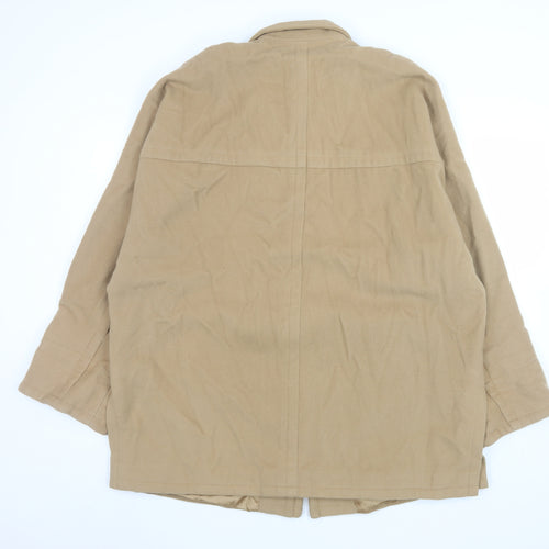 Wallis Women Beige Wool Cashmere Blend Coat Size 12 Classic Buttoned Style