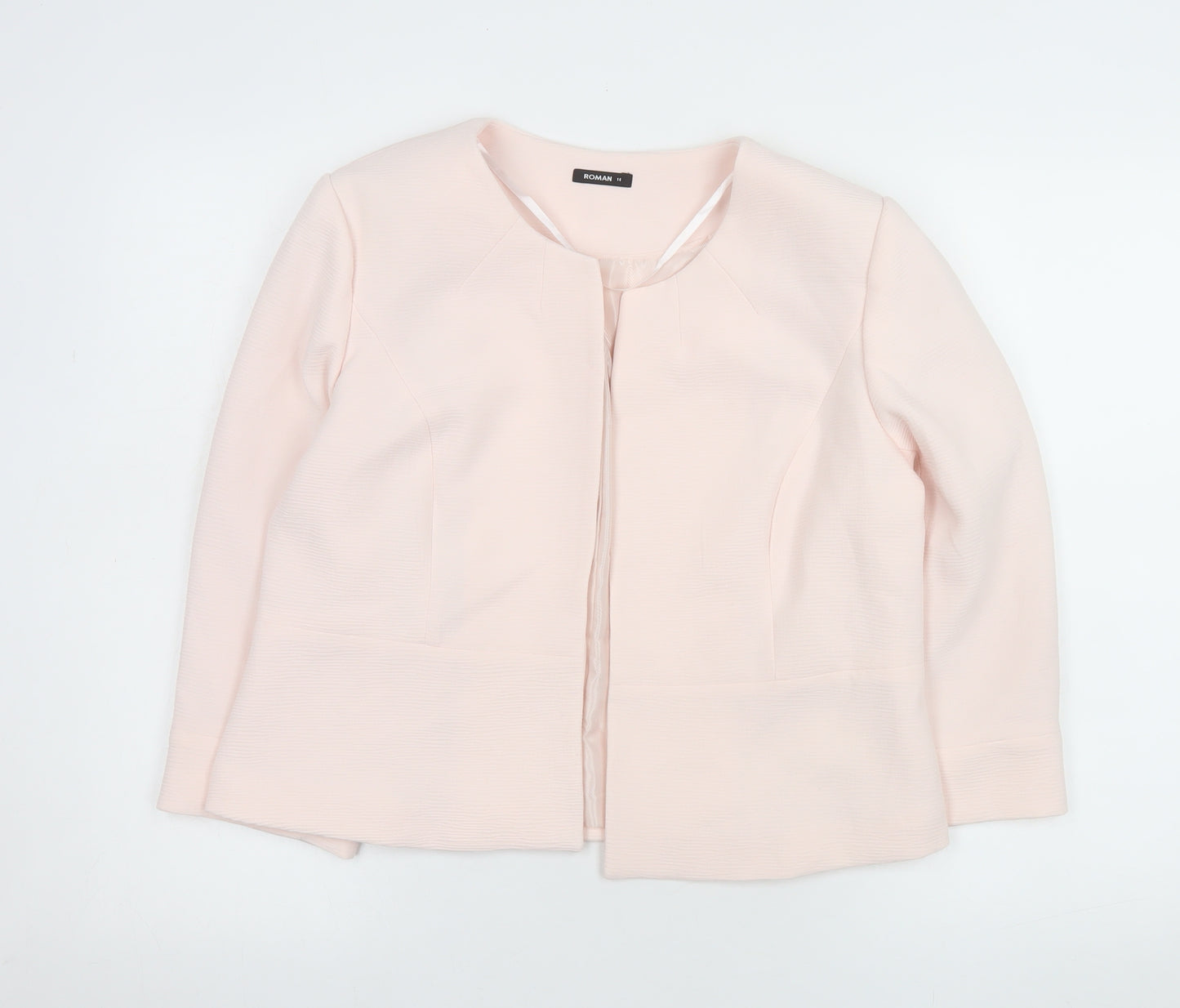 Roman Women Pink Size 14 Lined Regular Fit Suit Jacket