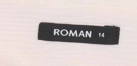 Roman Women Pink Size 14 Lined Regular Fit Suit Jacket