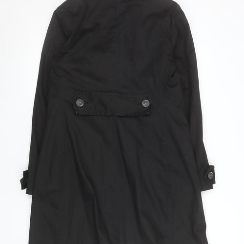 Paquito Womens Black Long Trench Coat Size 16 Cotton Blend