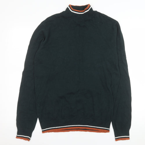 Brave Soul Men’s Green High Neck Cotton Jumper M