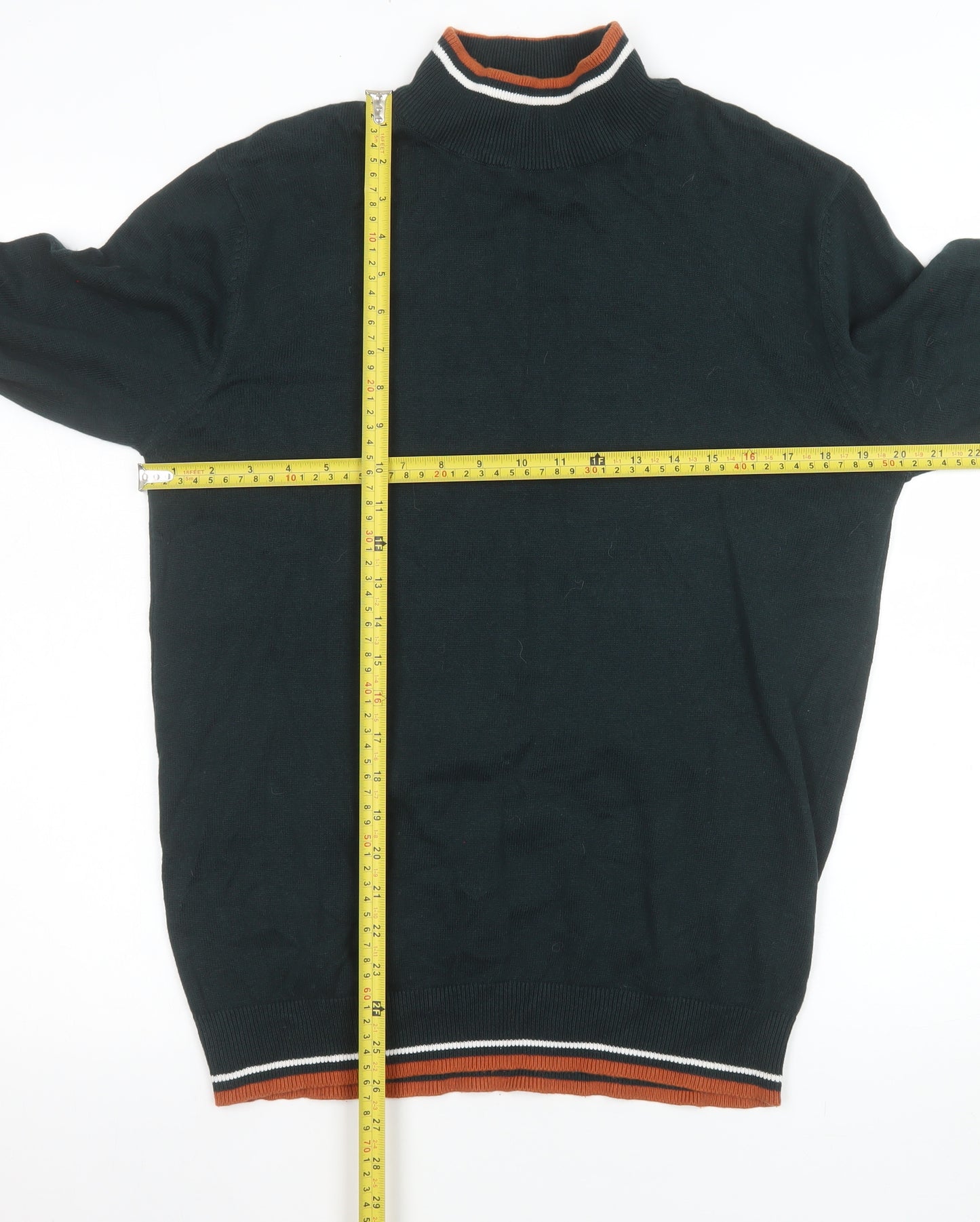 Brave Soul Men’s Green High Neck Cotton Jumper M