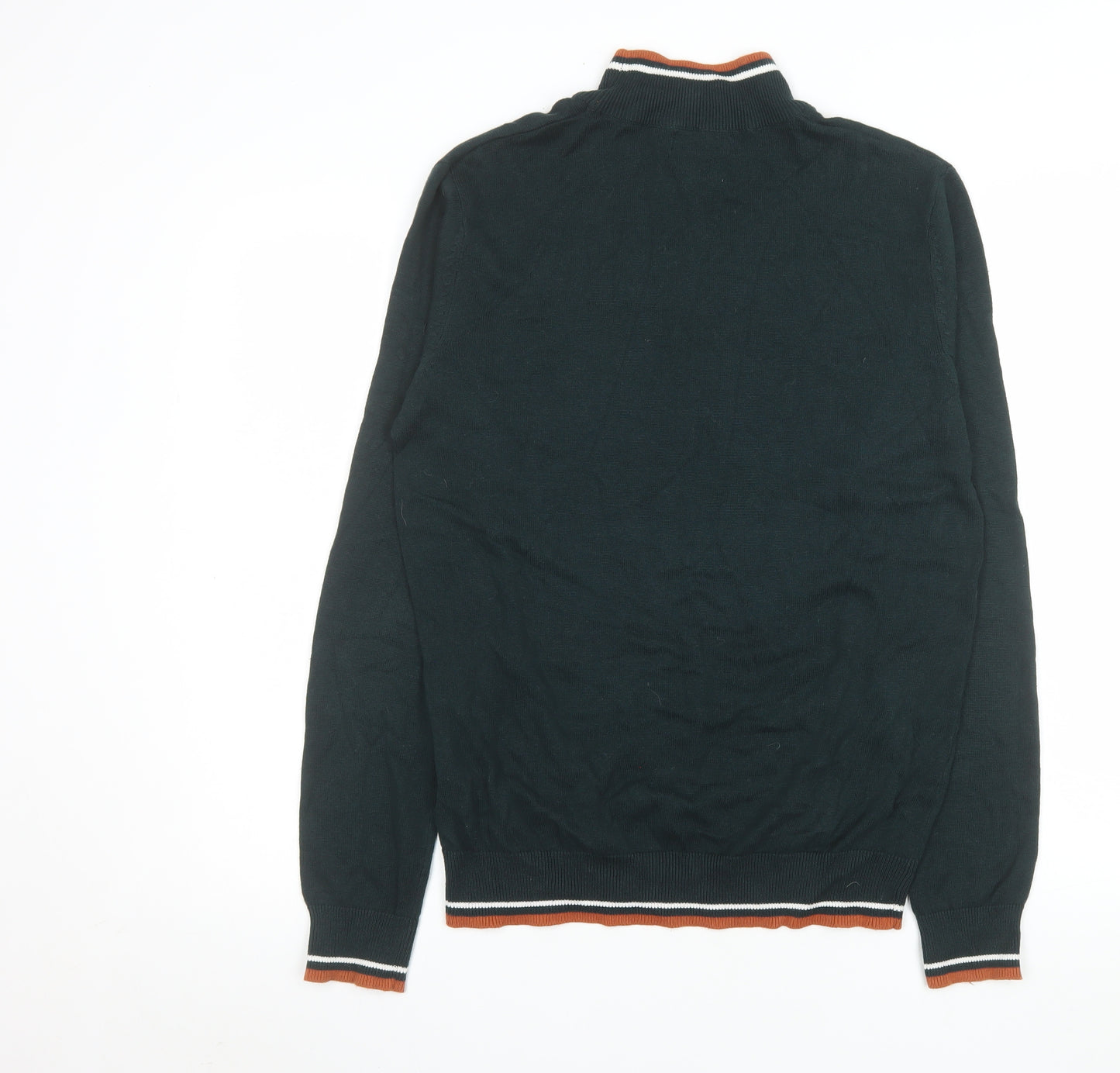 Brave Soul Men’s Green High Neck Cotton Jumper M