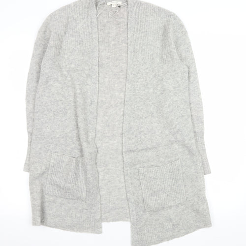 White Stuff Women’s Grey Long Sleeve Open Knit Cardigan Size 8