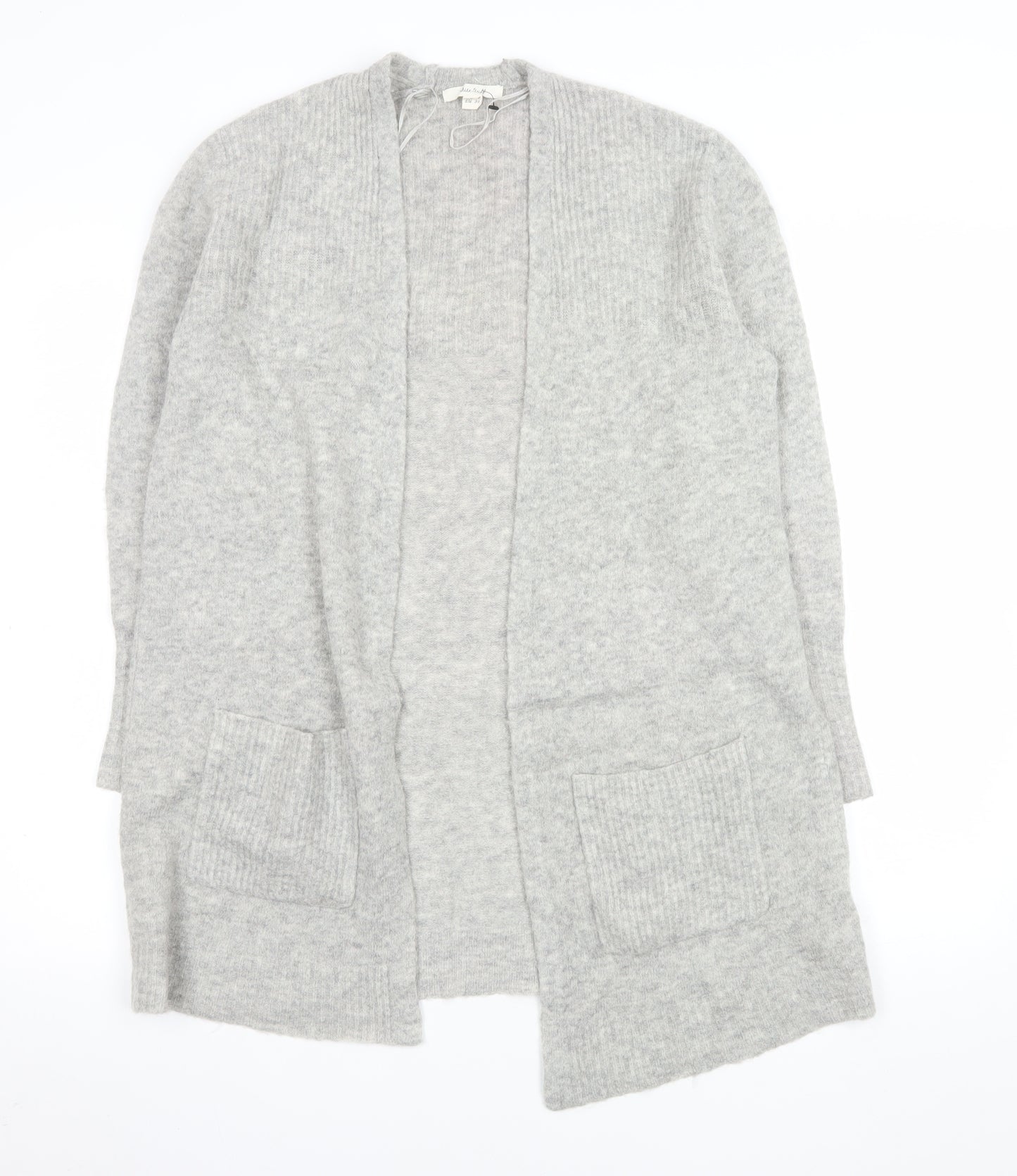 White Stuff Women’s Grey Long Sleeve Open Knit Cardigan Size 8