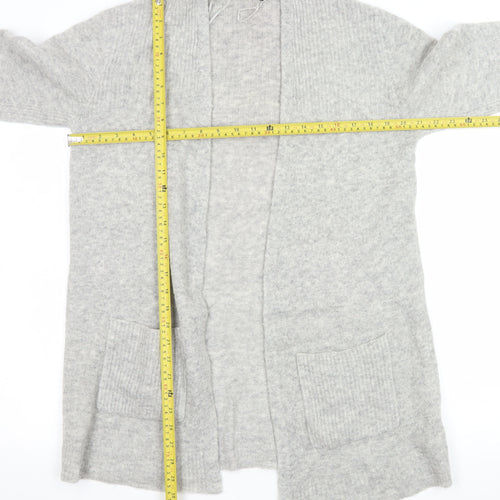 White Stuff Women’s Grey Long Sleeve Open Knit Cardigan Size 8