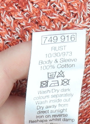 M&Co Women’s Orange Cotton Knit Jumper Size 14 Pullover