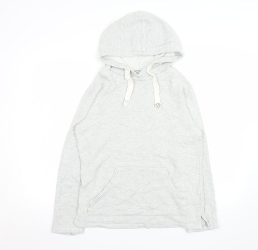 One Earth Womens Beige Hooded Pullover Hoodie Size 10 Cotton Blend